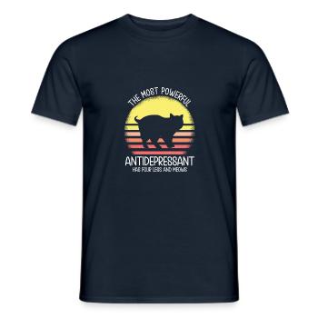 Katze - Männer T-Shirt - Navy - Vorne - AI Model Male 178 light (178cm)