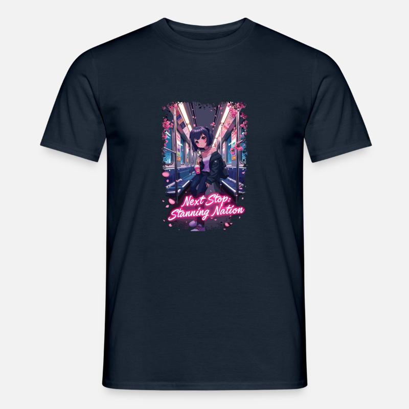 K pop and bubble tea - Men's T-Shirt - navy
