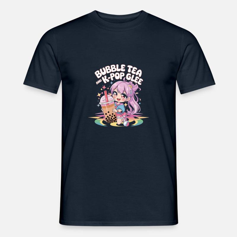 K pop und bubble Tea - Männer T-Shirt - Navy