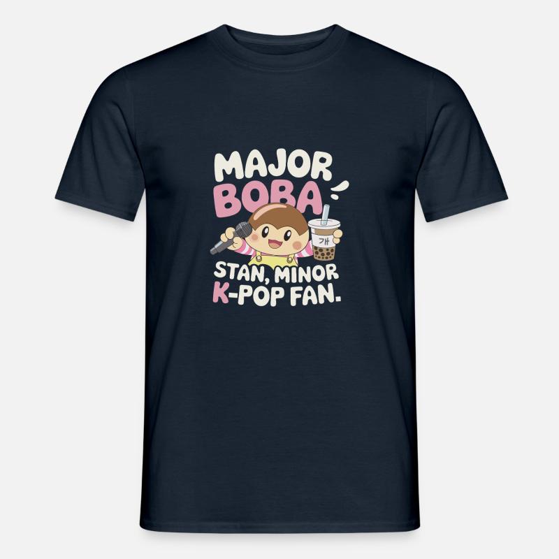 K pop und bubble Tea - Männer T-Shirt - Navy