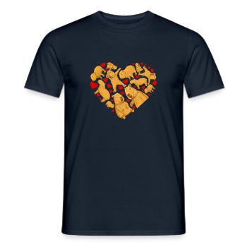 Cœur de Capybara - T-shirt homme - marine - Devant - AI Model Male 178 light (178cm)