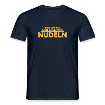 der tut nix, der will nur nudeln - Männer T-Shirt - Navy - Vorne - AI Model Male 178 light (178cm)