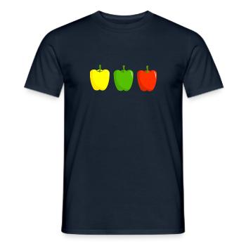 Paprika Pepper Set - Männer T-Shirt - Navy - Vorne - AI Model Male 178 light (178cm)
