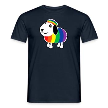Arc en ciel mouton arc en ciel drapeau des animaux - T-shirt homme - marine - Devant - AI Model Male 178 light (178cm)