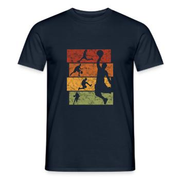 Cadeau de basket-ball de basket-ball rétro cool - T-shirt homme - marine - Devant - AI Model Male 178 light (178cm)