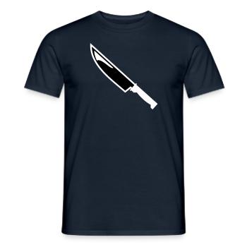 Messer - Männer T-Shirt - Navy - Vorne - AI Model Male 178 light (178cm)