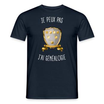 Je peux pas j'ai généalogie - T-shirt homme - marine - Devant - AI Model Male 178 light (178cm)