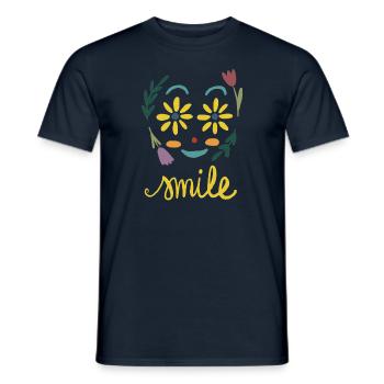 Julibel / Smile Abstrakt Gesicht Lachen - Männer T-Shirt - Navy - Vorne - AI Model Male 178 light (178cm)