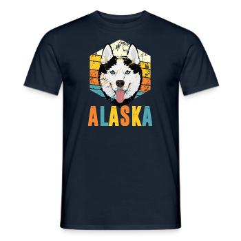Sled dogs and sledding - Men's T-Shirt - navy - Front - AI Model Male 178 light (178cm)