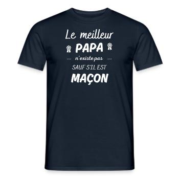 le meilleur papa n'existe pas sauf si maçon - T-shirt homme - marine - Devant - AI Model Male 178 light (178cm)