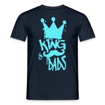 Cool stylish King of Dads King of Fathers - Men's T-Shirt - navy - Front - AI Model Male 178 light (178cm)