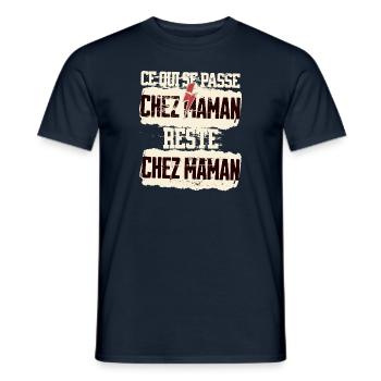 Ce qui se passe chez maman reste chez maman !! - T-shirt homme - marine - Devant - AI Model Male 178 light (178cm)