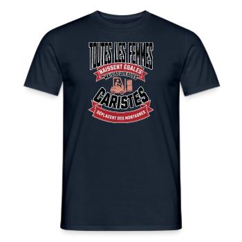 Seules les caristes déplacent des montagnes - T-shirt homme - marine - Devant - AI Model Male 178 light (178cm)