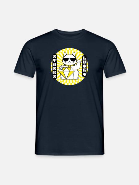 Stonk's lucky cat - Men's T-Shirt - navy