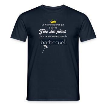 Fête des pères barbecue - T-shirt homme - marine - Devant - AI Model Male 178 light (178cm)