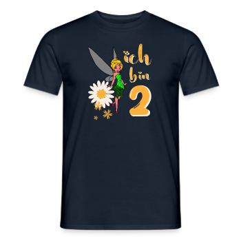 Ich bin 2 Jahre alt Fee Blumen Geburtstag Mädchen - Männer T-Shirt - Navy - Vorne - AI Model Male 178 light (178cm)