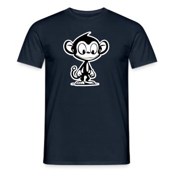 bande dessinée de dessin animé de singe - T-shirt homme - marine - Devant - AI Model Male 178 light (178cm)