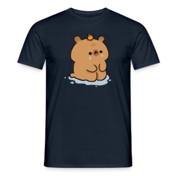 Sad Capybara - Men's T-Shirt - navy - Front - AI Model Male 178 light (178cm)