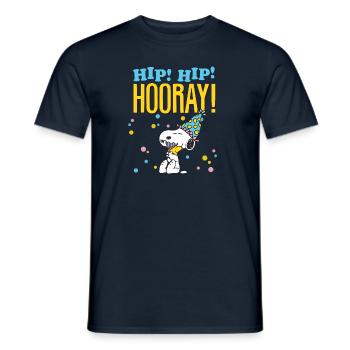 Peanuts Hip! Hip! Hooray! Geburtstagsdesign - Männer T-Shirt - Navy - Vorne - AI Model Male 178 light (178cm)