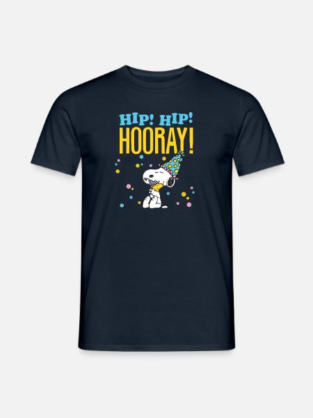 Peanuts Hip! Hip! Hooray! Birthday Design - Men's T-Shirt - navy