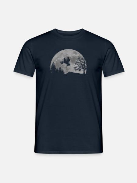 Mond, Motorrad, Biker, Enduro - Männer T-Shirt - Navy