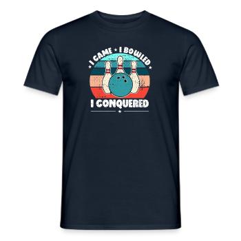 Je suis venu, j’ai joué au bowling, j’ai conquis le bowling amusant - T-shirt homme - marine - Devant - AI Model Male 178 light (178cm)