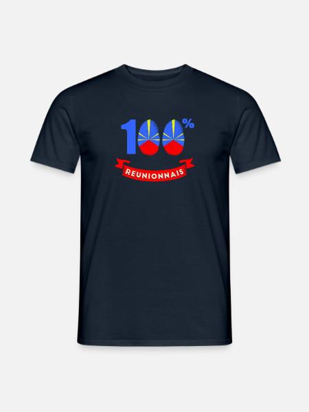 Je Suis 100% Réunionnais - Ile de La Réunion 974 - T-shirt homme - marine