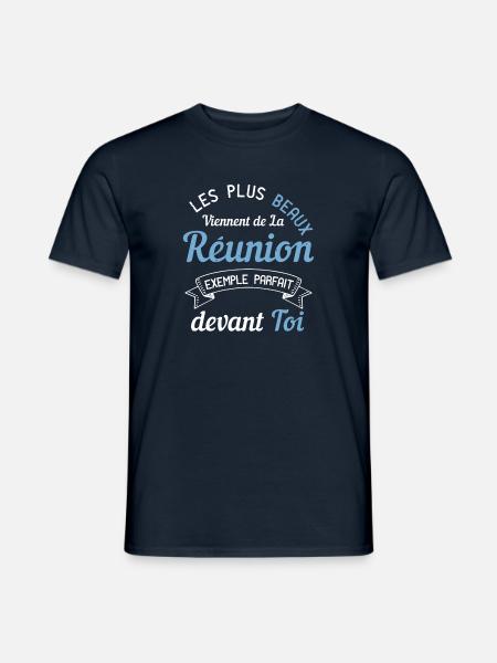 Les Plus Beaux Viennent De La Réunion - Humour 974 - T-shirt homme - marine
