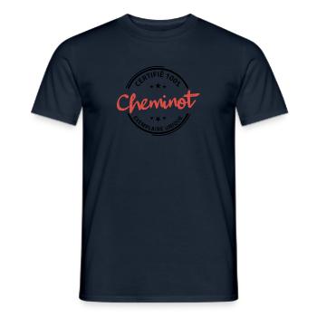 Certifié 100% Cheminot Unique En Son Genre - T-shirt homme - marine - Devant - AI Model Male 178 light (178cm)