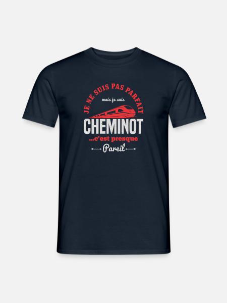 Je Ne Suis Pas Parfait Mais Je Suis Cheminot - T-shirt homme - marine