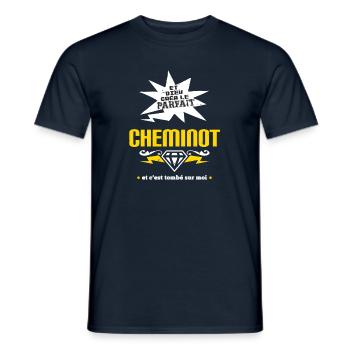 Je Ne Suis Pas Un Superhéros Je Suis Cheminot - T-shirt homme - marine - Devant - AI Model Male 178 light (178cm)