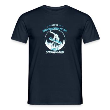 Snowboarder vieil homme - T-shirt homme - marine - Devant - AI Model Male 178 light (178cm)