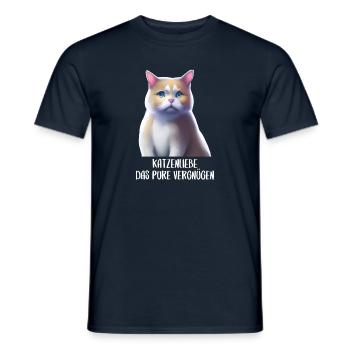 Katzen Sprüche Katzenmotiv Katzenliebhaber - Männer T-Shirt - Navy - Vorne - AI Model Male 178 light (178cm)