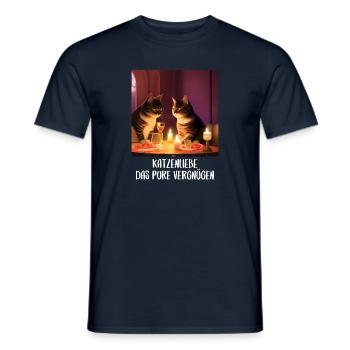 Katzen Sprüche Katzenmotiv Katzenliebhaber - Männer T-Shirt - Navy - Vorne - AI Model Male 178 light (178cm)