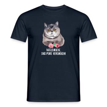 Katzen Sprüche Katzenmotiv Katzenliebhaber - Männer T-Shirt - Navy - Vorne - AI Model Male 178 light (178cm)