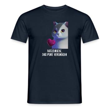Katzen Sprüche Katzenmotiv Katzenliebhaber - Männer T-Shirt - Navy - Vorne - AI Model Male 178 light (178cm)