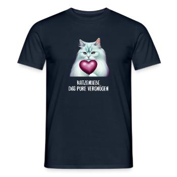 Katzen Sprüche Katzenmotiv Katzenliebhaber - Männer T-Shirt - Navy - Vorne - AI Model Male 178 light (178cm)