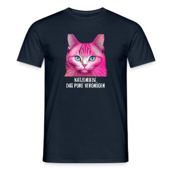 Katzen Sprüche Katzenmotiv Katzenliebhaber - Männer T-Shirt - Navy - Vorne - AI Model Male 178 light (178cm)