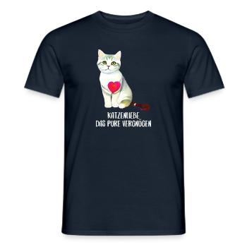 Katzen Sprüche Katzenmotiv Katzenliebhaber - Männer T-Shirt - Navy - Vorne - AI Model Male 178 light (178cm)