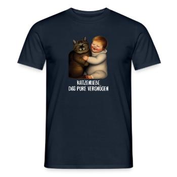 Katzen Sprüche Katzenmotiv Katzenliebhaber - Männer T-Shirt - Navy - Vorne - AI Model Male 178 light (178cm)