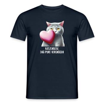 Katzen Sprüche Katzenmotiv Katzenliebhaber Gift - Männer T-Shirt - Navy - Vorne - AI Model Male 178 light (178cm)