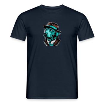 Labrador Pop Art Detective Dog in Suit - Men's T-Shirt - navy - Front - AI Model Male 178 light (178cm)