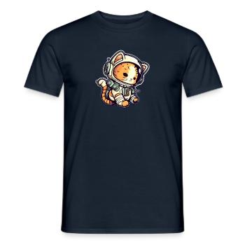 Meownaut astronaut cat for cat daddy - Men's T-Shirt - navy - Front - AI Model Male 178 light (178cm)