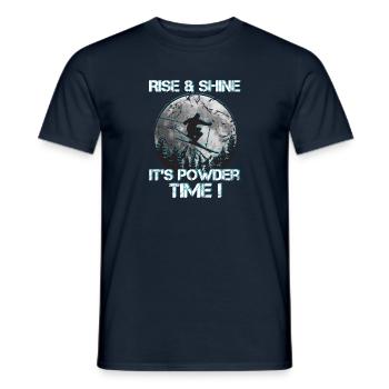 Ski Rise and shine C’est l’heure de la poudreuse - T-shirt homme - marine - Devant - AI Model Male 178 light (178cm)