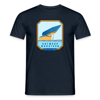 Marathon d’Anvers - Belgique - T-shirt homme - marine - Devant - AI Model Male 178 light (178cm)