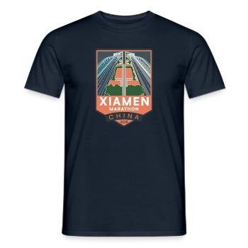 Marathon de Xiamen - 2025 - Chine - T-shirt homme - marine - Devant - AI Model Male 178 light (178cm)