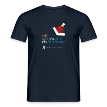 Ho! Ho! Ho! - Merry Christmas - Red-lang Geek Desi - Men's T-Shirt - navy - Front - AI Model Male 178 light (178cm)