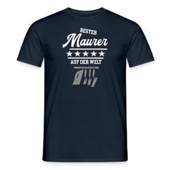 Bester Maurer weltbester Betonbauer Meister Bau - Männer T-Shirt - Navy - Vorne - AI Model Male 178 light (178cm)