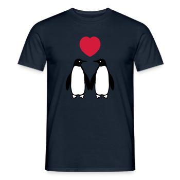 Verliebte Pinguine - Männer T-Shirt - Navy - Vorne - AI Model Male 178 light (178cm)
