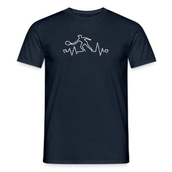 Herzfrequenz-Tennisspielerherzen Design - Männer T-Shirt - Navy - Vorne - AI Model Male 178 light (178cm)